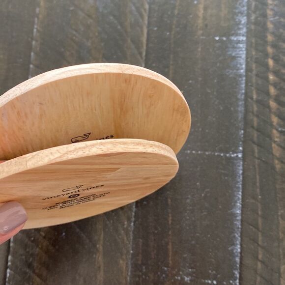 Vineyard Vines Whale Coasters Blue Red Colorful Nordic 4 inches Rubber Wood - Picture 6 of 6